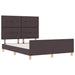 Cadru de pat cu headboard Maro închis 140 x 190 cm țesătură - WALTI WALTI