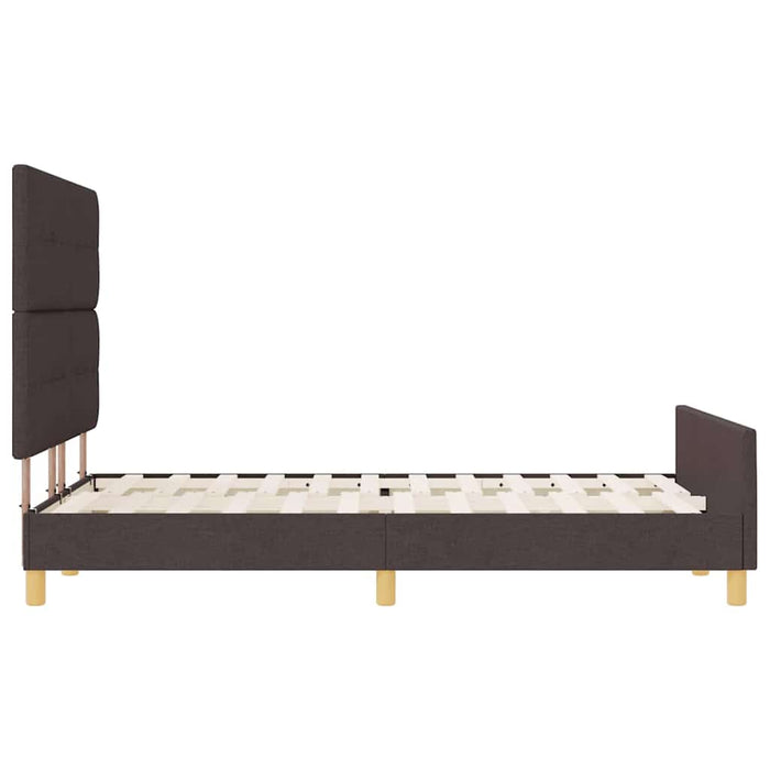Cadru de pat cu headboard Maro închis 140 x 190 cm țesătură - WALTI WALTI