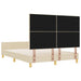 Cadru de pat cu headboard Crem 140 x 190 cm țesătură - WALTI WALTI
