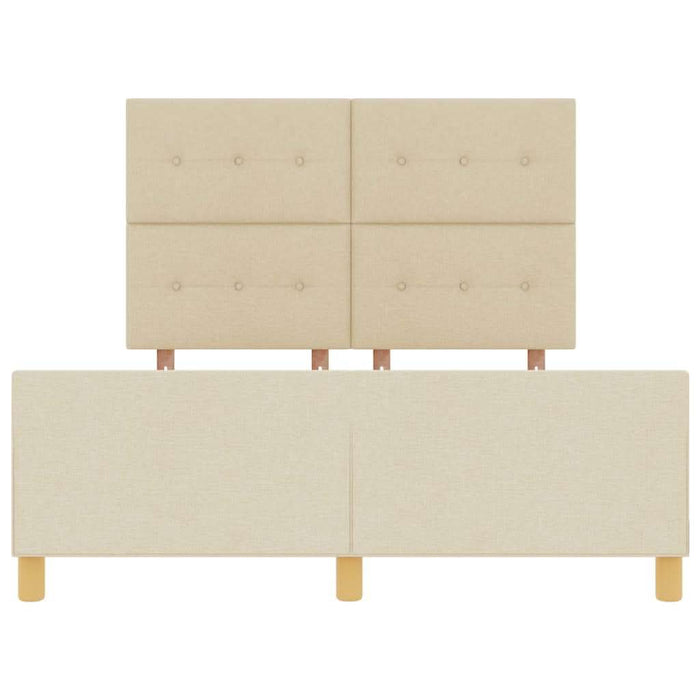 Cadru de pat cu headboard Crem 140 x 190 cm țesătură - WALTI WALTI