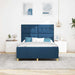Cadru de pat cu headboard albastru 140 x 190 cm țesătură - WALTI WALTI