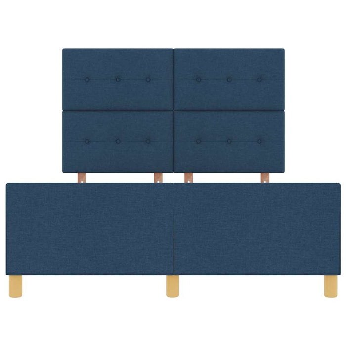 Cadru de pat cu headboard albastru 140 x 190 cm țesătură - WALTI WALTI