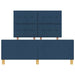 Cadru de pat cu headboard albastru 140 x 190 cm țesătură - WALTI WALTI