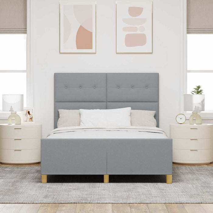 Cadru de pat cu headboard Gri deschis 140 x 200 cm țesătură - WALTI WALTI