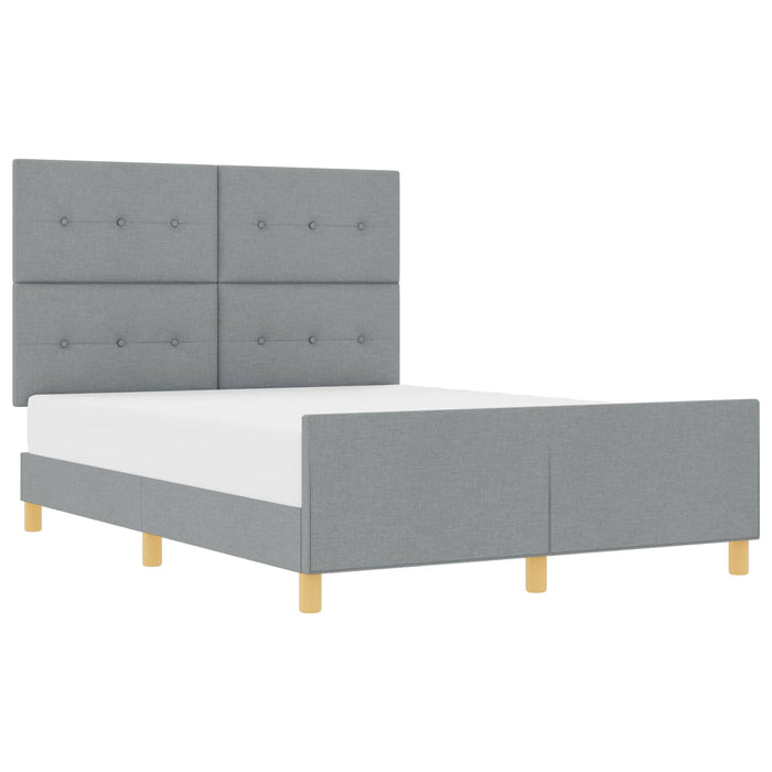 Cadru de pat cu headboard Gri deschis 140 x 200 cm țesătură - WALTI WALTI