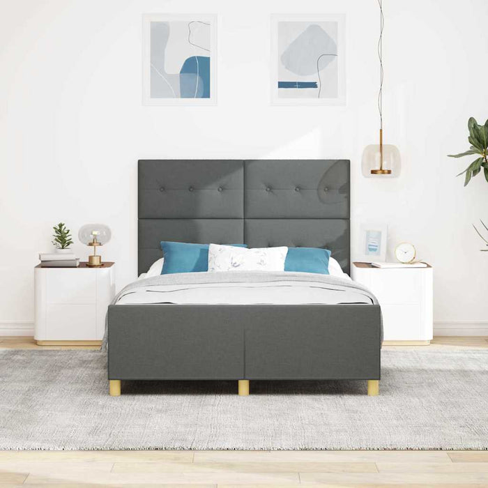 Cadru de pat cu headboard Gri închis 140 x 200 cm țesătură - WALTI WALTI