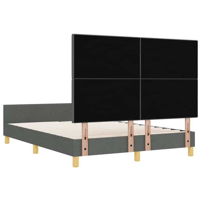 Cadru de pat cu headboard Gri închis 140 x 200 cm țesătură - WALTI WALTI