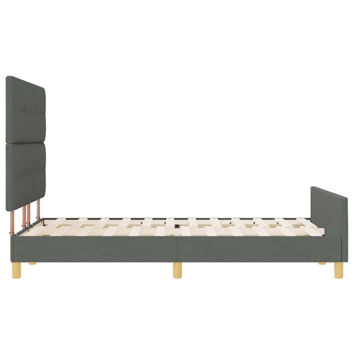 Cadru de pat cu headboard Gri închis 140 x 200 cm țesătură - WALTI WALTI