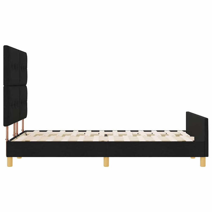 Cadru de pat cu headboard Negru 140 x 200 cm țesătură - WALTI WALTI