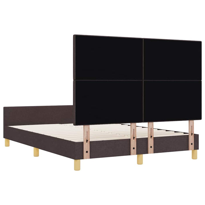 Cadru de pat cu headboard Maro închis 140 x 200 cm țesătură - WALTI WALTI