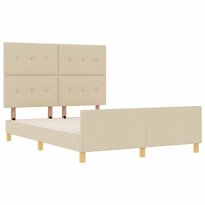 Cadru de pat cu headboard Crem 140 x 200 cm țesătură - WALTI WALTI