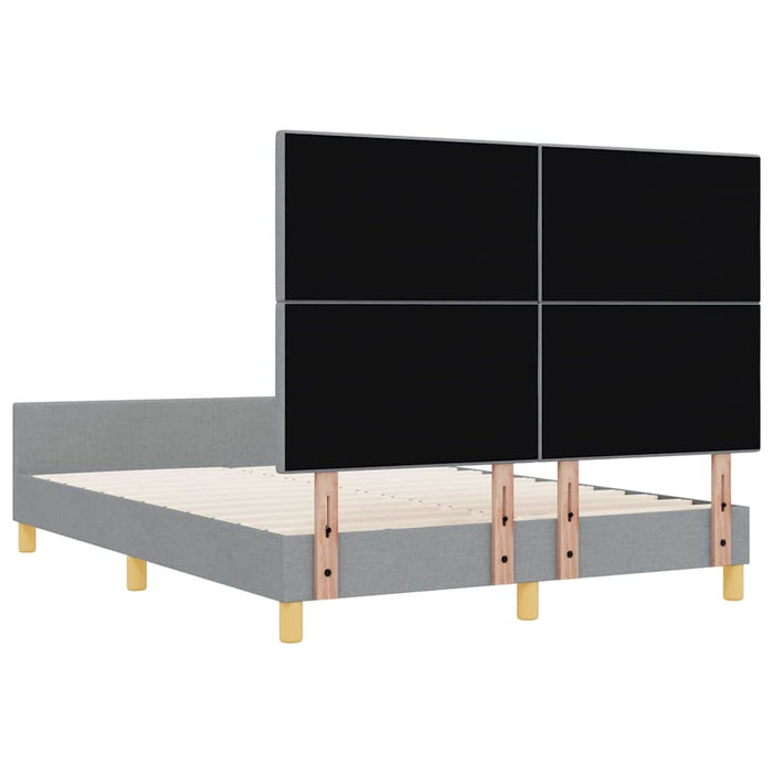 Cadru de pat cu headboard Gri deschis 160 x 200 cm țesătură - WALTI WALTI
