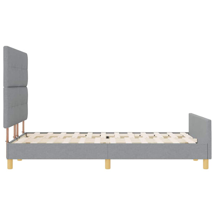 Cadru de pat cu headboard Gri deschis 160 x 200 cm țesătură - WALTI WALTI