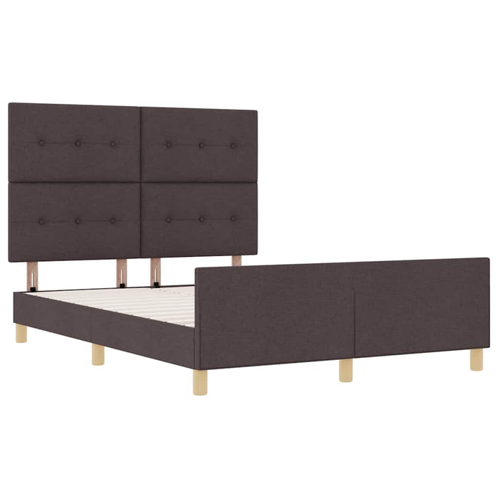 Cadru de pat cu headboard Maro închis 160 x 200 cm țesătură - WALTI WALTI