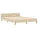 Cadru de pat cu headboard Crem 160 x 200 cm țesătură - WALTI WALTI