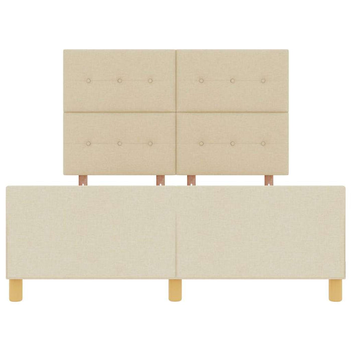 Cadru de pat cu headboard Crem 160 x 200 cm țesătură - WALTI WALTI