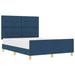 Cadru de pat cu headboard albastru 160 x 200 cm țesătură - WALTI WALTI