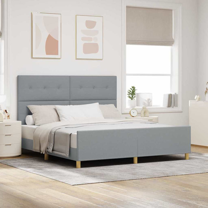 Cadru de pat cu headboard Gri deschis 180 x 200 cm țesătură - WALTI WALTI