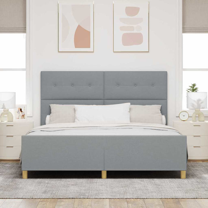Cadru de pat cu headboard Gri deschis 180 x 200 cm țesătură - WALTI WALTI