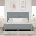 Cadru de pat cu headboard Gri deschis 180 x 200 cm țesătură - WALTI WALTI