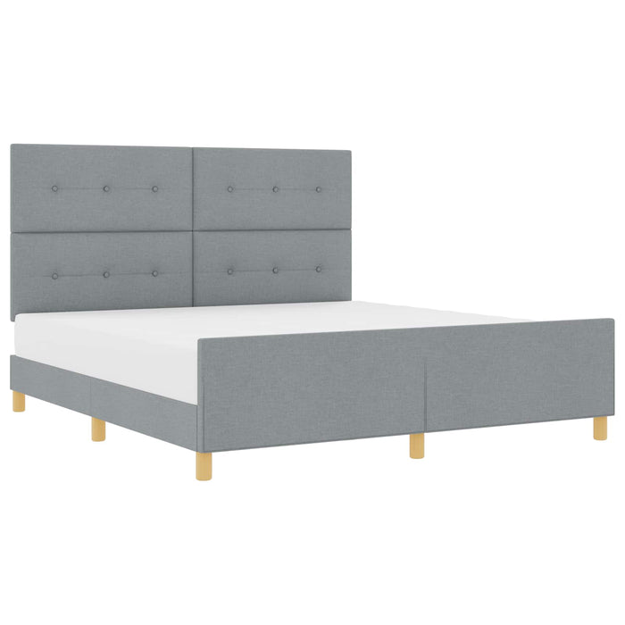 Cadru de pat cu headboard Gri deschis 180 x 200 cm țesătură - WALTI WALTI