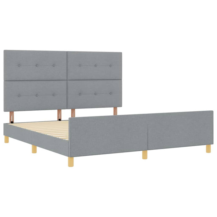 Cadru de pat cu headboard Gri deschis 180 x 200 cm țesătură - WALTI WALTI