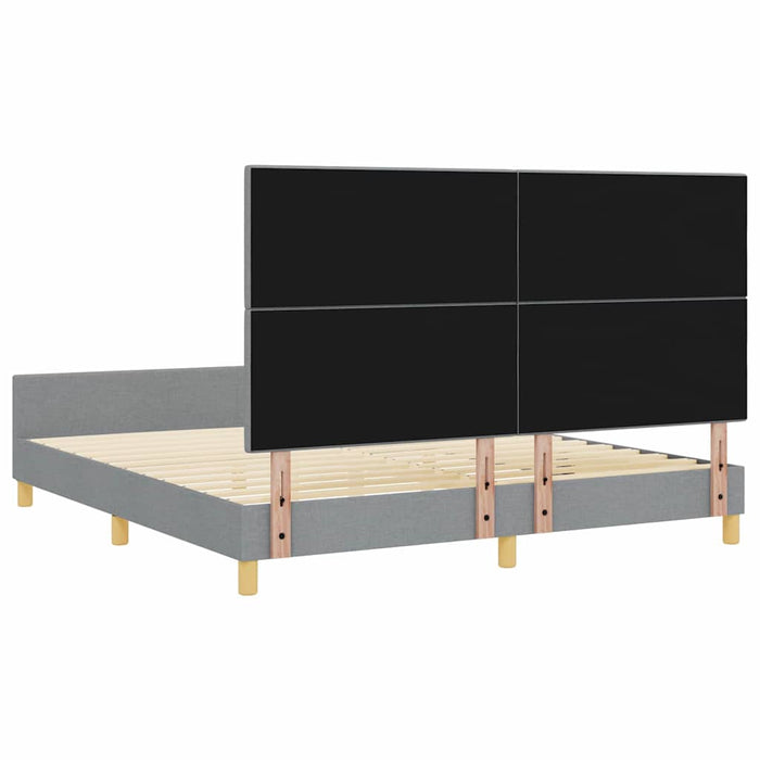 Cadru de pat cu headboard Gri deschis 180 x 200 cm țesătură - WALTI WALTI