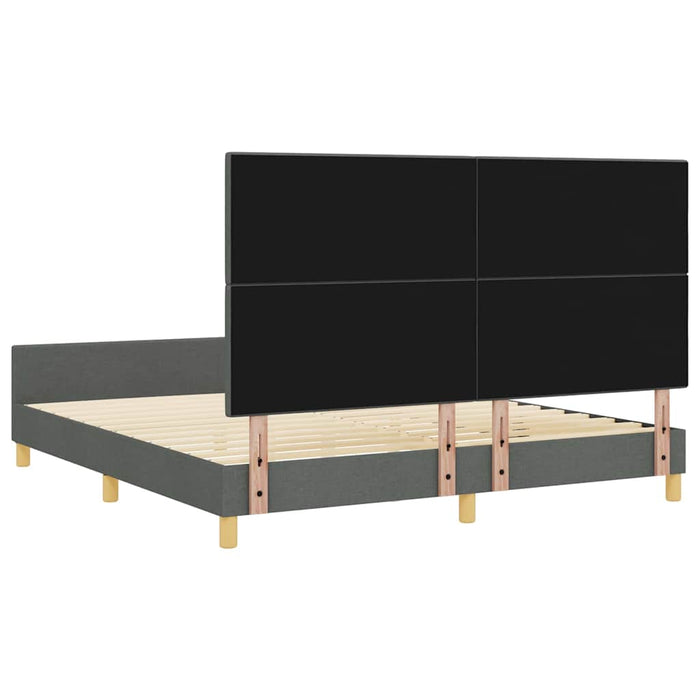 Cadru de pat cu headboard Gri închis 180 x 200 cm țesătură WALTI