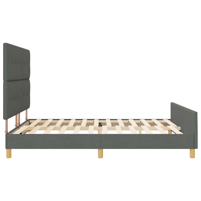 Cadru de pat cu headboard Gri închis 180 x 200 cm țesătură WALTI