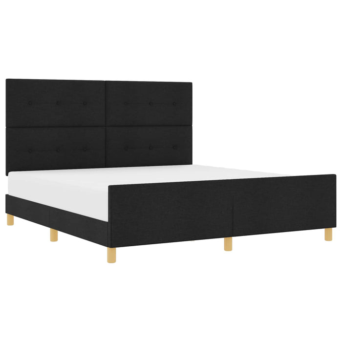 Cadru de pat cu headboard Negru 180 x 200 cm țesătură - WALTI WALTI