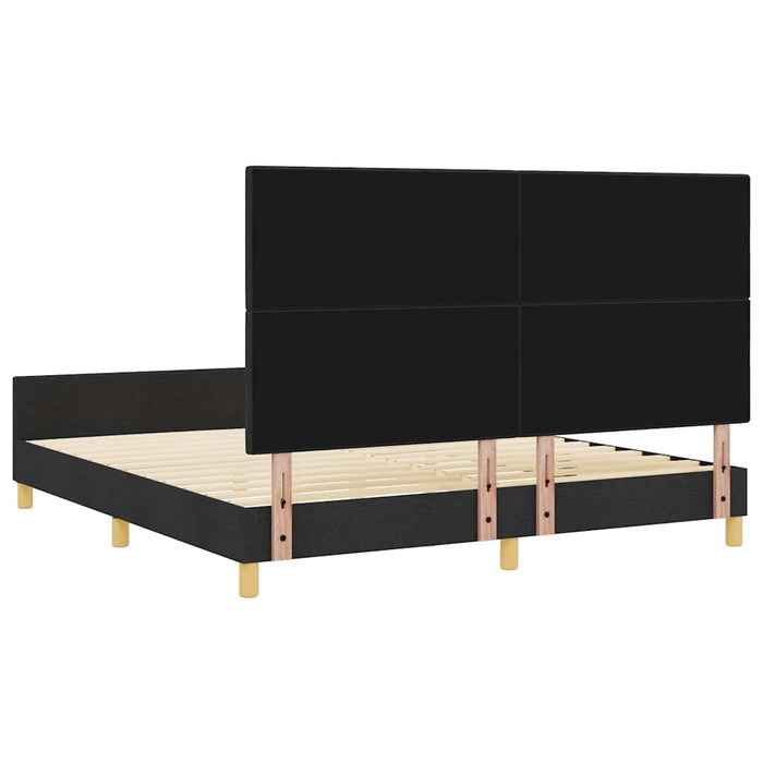 Cadru de pat cu headboard Negru 180 x 200 cm țesătură - WALTI WALTI