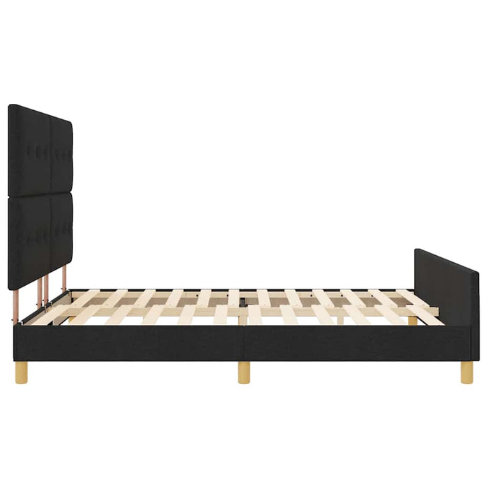 Cadru de pat cu headboard Negru 180 x 200 cm țesătură - WALTI WALTI