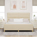 Cadru de pat cu headboard Crem 180 x 200 cm țesătură - WALTI WALTI