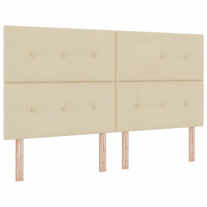 Cadru de pat cu headboard Crem 180 x 200 cm țesătură - WALTI WALTI
