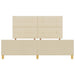 Cadru de pat cu headboard Crem 180 x 200 cm țesătură - WALTI WALTI