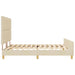 Cadru de pat cu headboard Crem 180 x 200 cm țesătură - WALTI WALTI