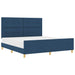 Cadru de pat cu headboard albastru 180 x 200 cm țesătură - WALTI WALTI