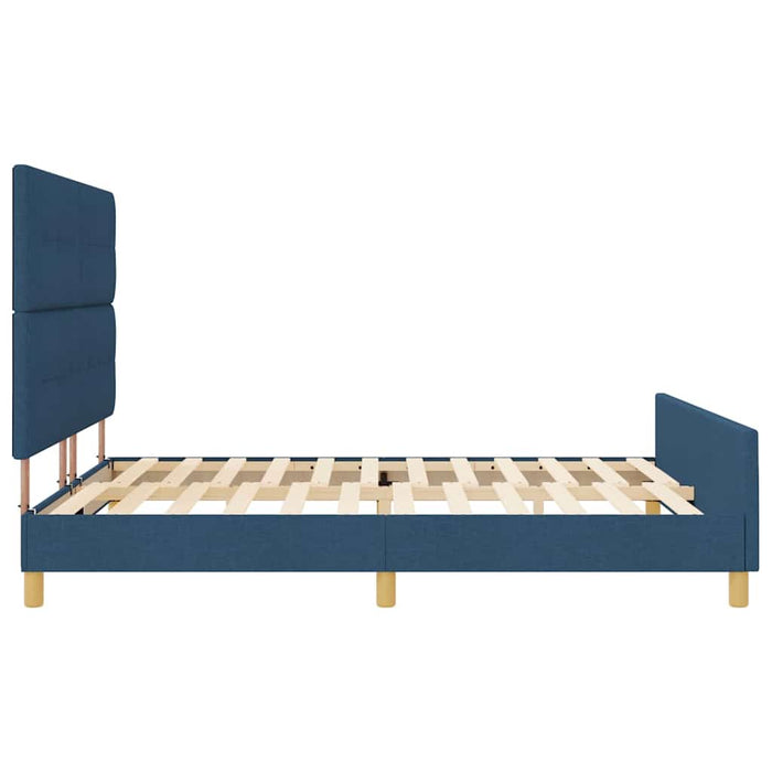 Cadru de pat cu headboard albastru 180 x 200 cm țesătură - WALTI WALTI