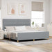 Cadru de pat cu headboard Gri deschis 200 x 200 cm țesătură - WALTI WALTI