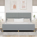 Cadru de pat cu headboard Gri deschis 200 x 200 cm țesătură - WALTI WALTI