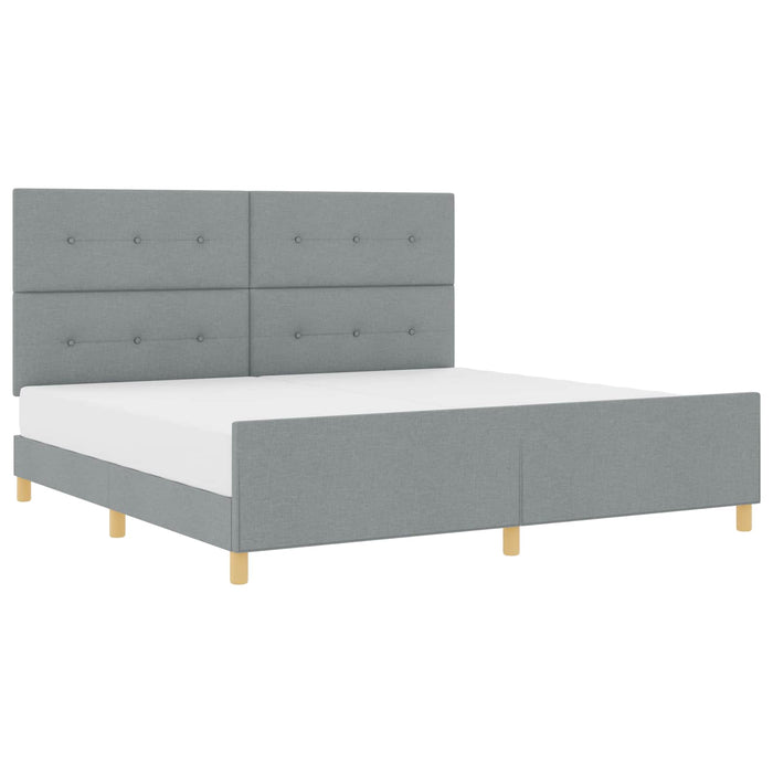 Cadru de pat cu headboard Gri deschis 200 x 200 cm țesătură - WALTI WALTI