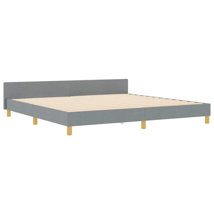 Cadru de pat cu headboard Gri deschis 200 x 200 cm țesătură - WALTI WALTI