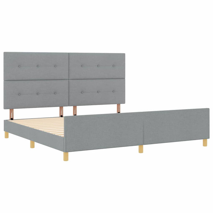 Cadru de pat cu headboard Gri deschis 200 x 200 cm țesătură - WALTI WALTI