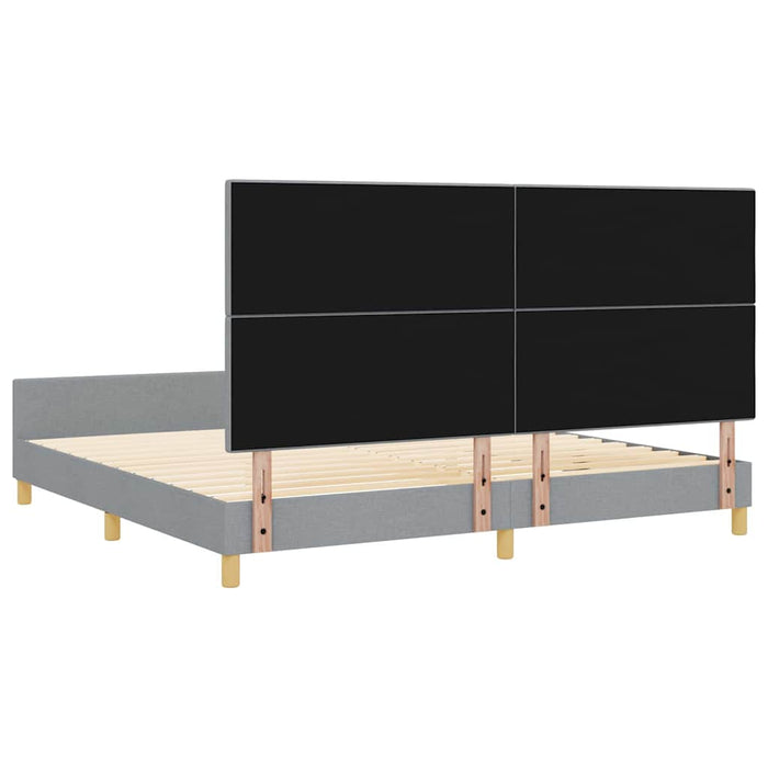 Cadru de pat cu headboard Gri deschis 200 x 200 cm țesătură - WALTI WALTI