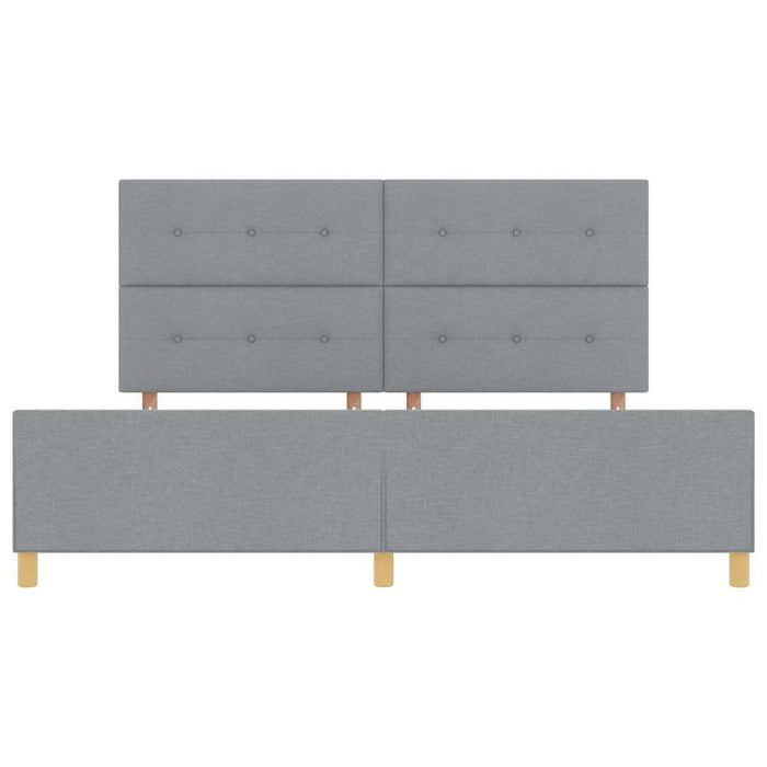 Cadru de pat cu headboard Gri deschis 200 x 200 cm țesătură - WALTI WALTI