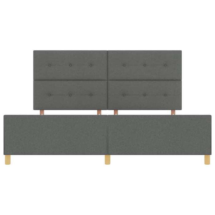 Cadru de pat cu headboard Gri închis 200 x 200 cm țesătură WALTI