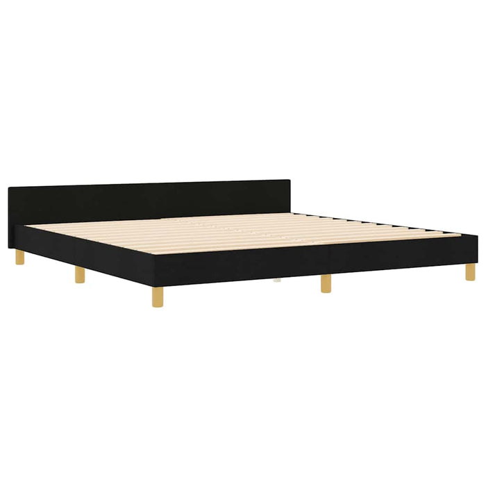 Cadru de pat cu headboard Negru 200 x 200 cm țesătură WALTI