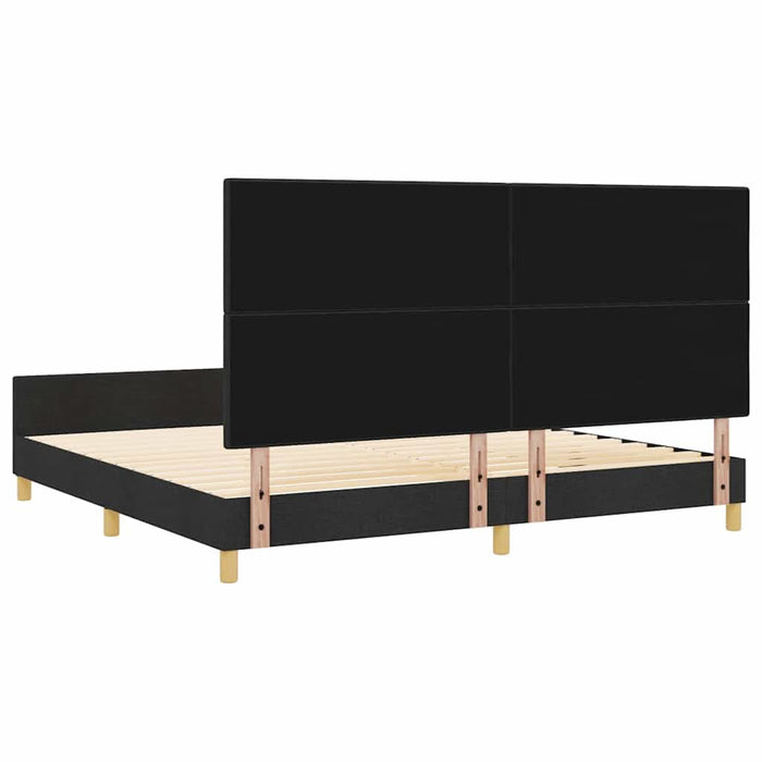 Cadru de pat cu headboard Negru 200 x 200 cm țesătură WALTI