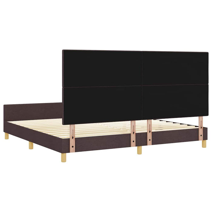 Cadru de pat cu headboard Maro închis 200 x 200 cm țesătură WALTI