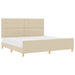 Cadru de pat cu headboard Crem 200 x 200 cm țesătură - WALTI WALTI
